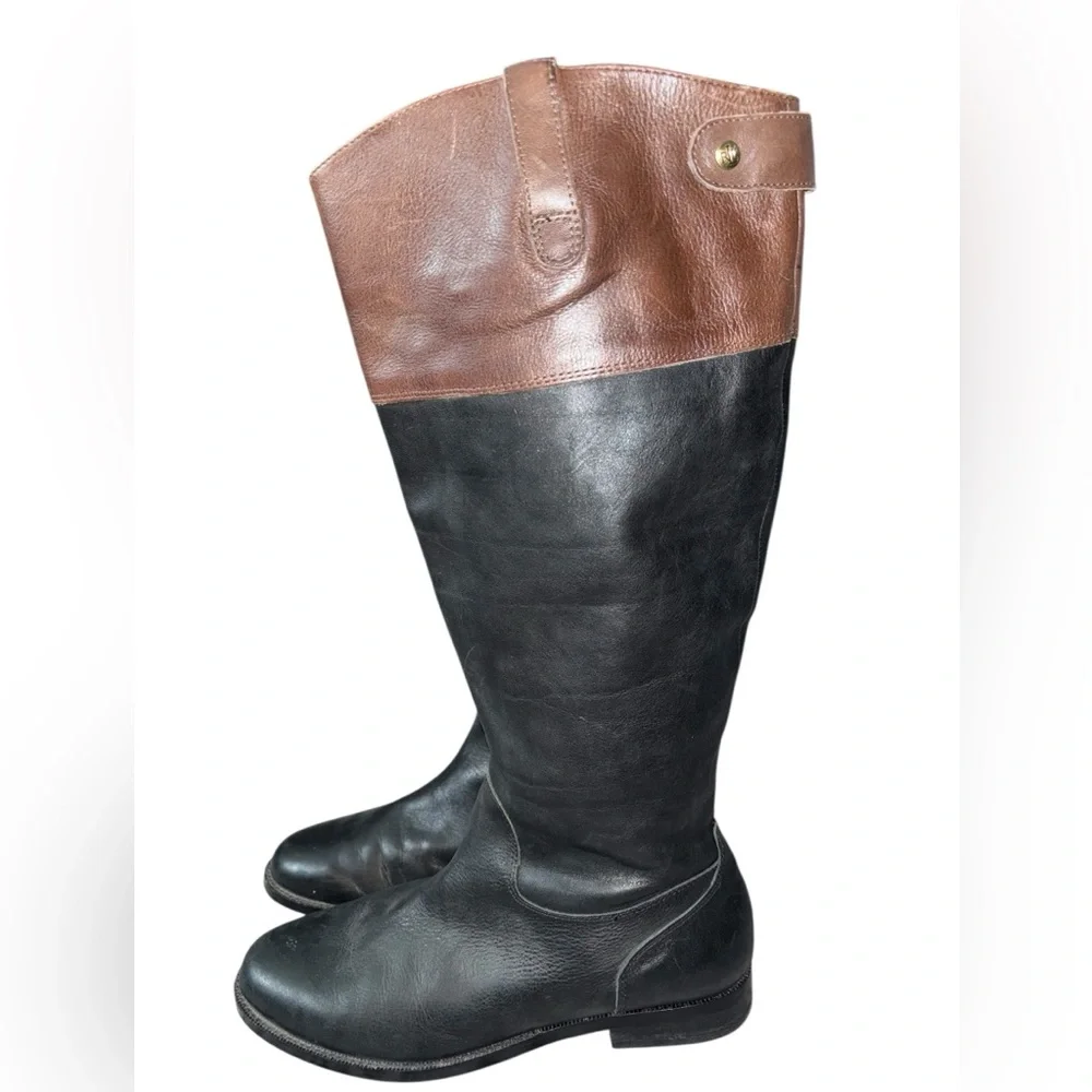 Ralph Lauren two toned rider boots janessa boots